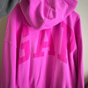 GAP Vintage Soft Crop Logo Hoodie Pink